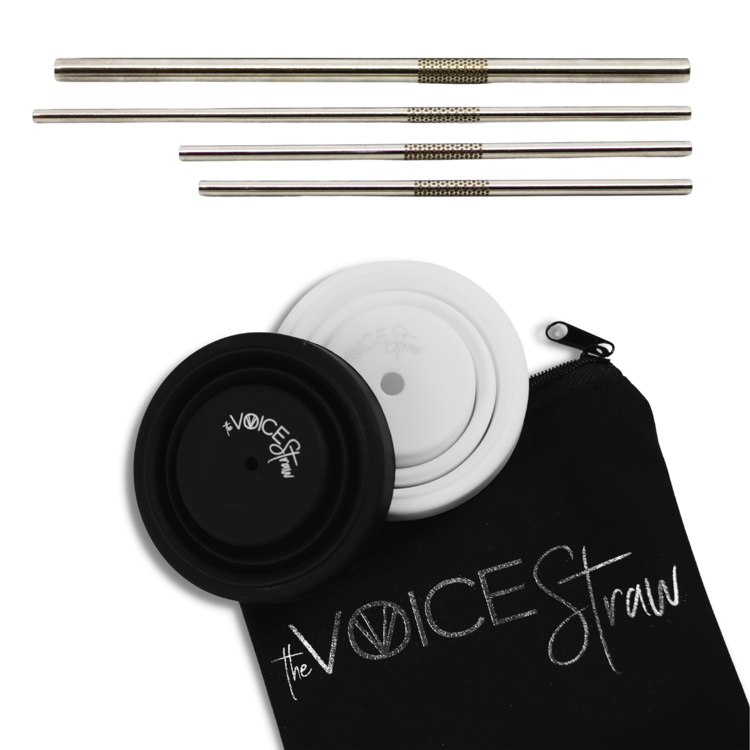The Voice Straw and Cup Kit with travel pouch