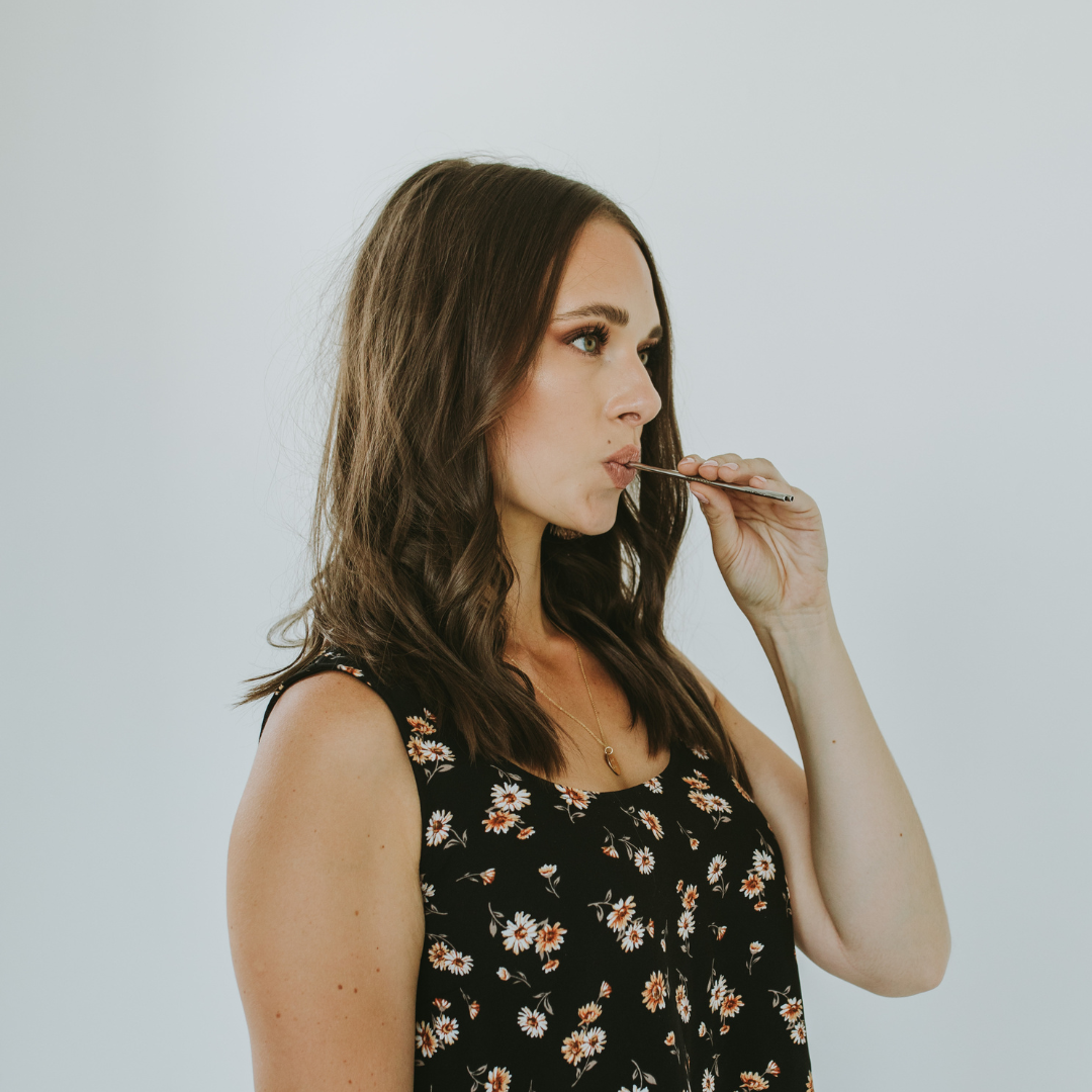 Singer practicing with Voice Straw