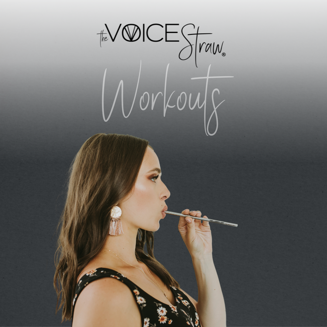 Female Singer using Voice Straw